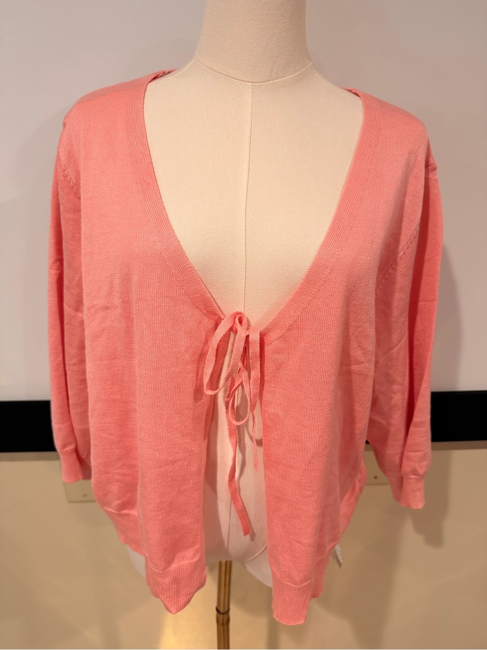 Pink Ribbed Tie-Front Crop Top
